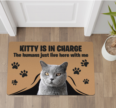 Passatoia in vinile ricezione Cane con foto personalizzata - TenStickers