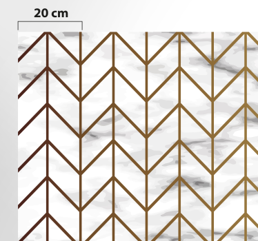 Tappeto in vinile cucina oro e marmo geometrico - TenStickers