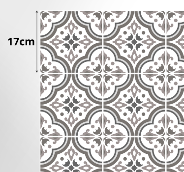 Tappeto in vinile con piastrelle idrauliche motivo floreale class - TenStickers