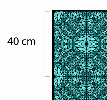 Tappeto vinile azzurro disposizione floreale geometrica - TenStickers
