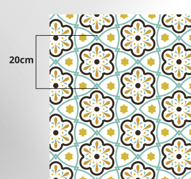 Tappeto PVC cucina piastrelle idrauliche floreale - TenStickers