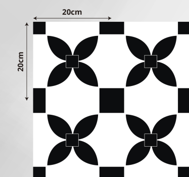 Tappeto vinile cucina effetto piastrella stampato nero - TenStickers