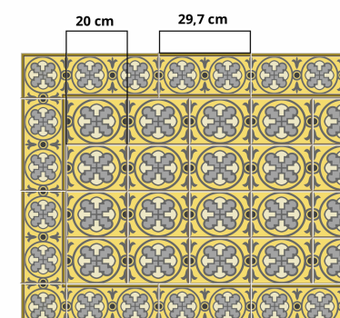 Tappeto vinile piastrelle tonalità grigie e gialle - TenStickers