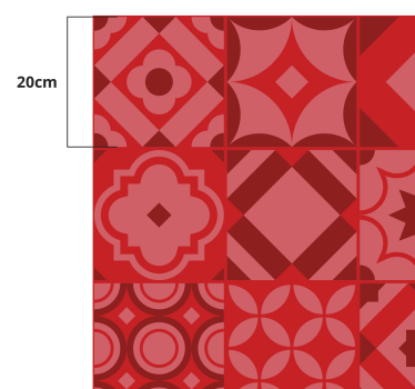 Tappeto in vinile cucina piastrelle rosse - TenStickers