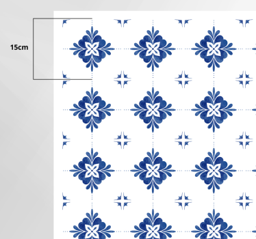 Tappeto vinile piastrelle motivo floreale ceramico - TenStickers
