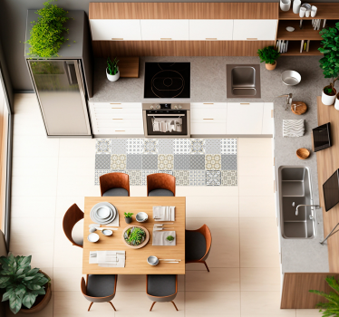 Tappeto in vinile cucina con piastrelle in stile marocchino - TenStickers