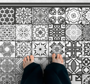 Tappeto in vinile bagno piastrelle motivo a mosaico - TenStickers