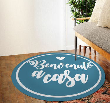 Tappeto in vinile personalizzati frasi e testi benvenuto a casa - TenStickers