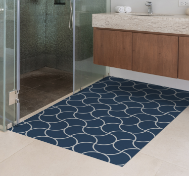 Tappeto vinile bagno motivo a onde geometriche - TenStickers