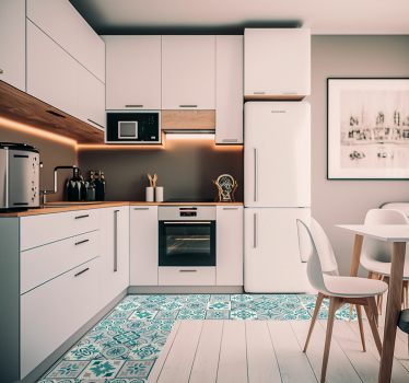 Tappeto pvc cucina eclettico turchese - TenStickers