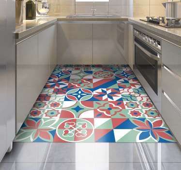 Tappeto PVC cucina piastrelle con motivi diversi - TenStickers