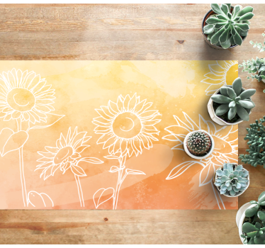 Tappeto PVC cucina girasole illustrato - TenStickers