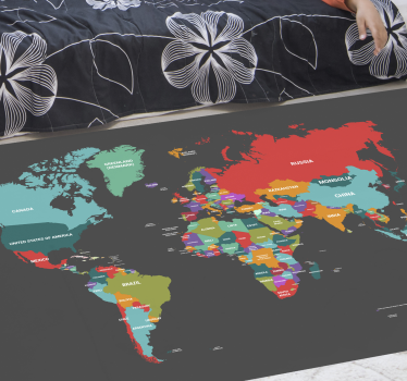 Tappeto in pvc mappamondo Tessera scolastica - planisfero - TenStickers