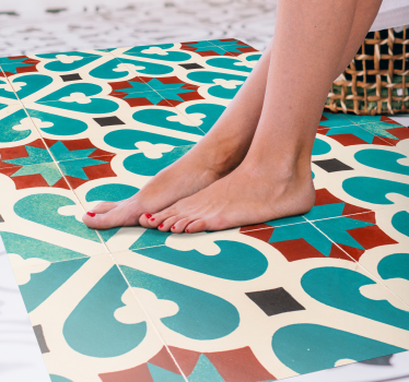 Tappeto vinile bagno con effetto piastrellato - TenStickers
