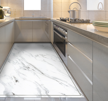 Tappeto in vinile cucina effetto marmo moderno - TenStickers