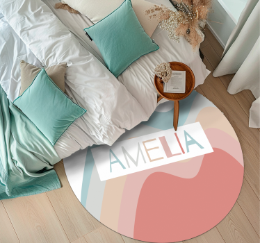 Tappeto vinile con nome design a righe personalizzato - TenStickers