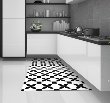 Tappeto vinile cucina effetto piastrella stampato nero - TenStickers