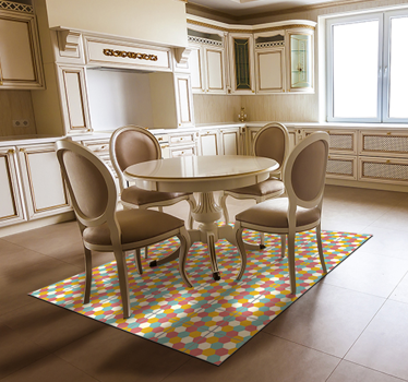 Tappeto in vinile geometrico esagoni colorati - TenStickers