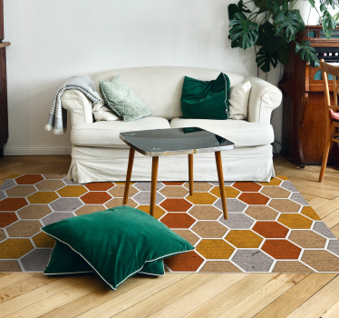 Tappeto in vinile con forme geometriche texture a nido d'ape - TenStickers