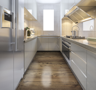Tappeto pvc cucina legno usurato - TenStickers