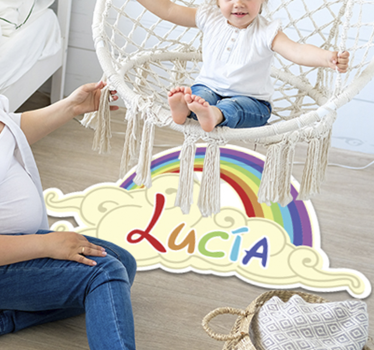 Tappeto in vinile per bambini arcobaleno personalizzabile - TenStickers