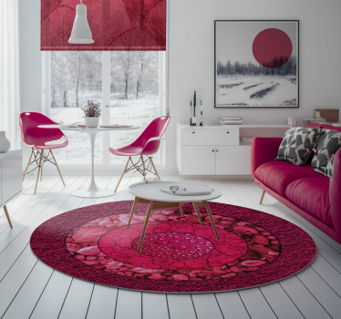 Tappeto in vinile salone cerchi strutturati - TenStickers