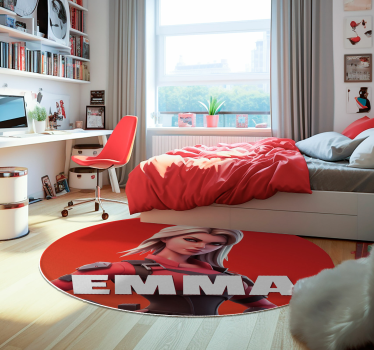 Tappeto in vinile personaggio femminile con nome - TenStickers