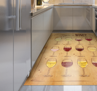 Tappeto in vinile su misura con bicchieri di vino - TenStickers