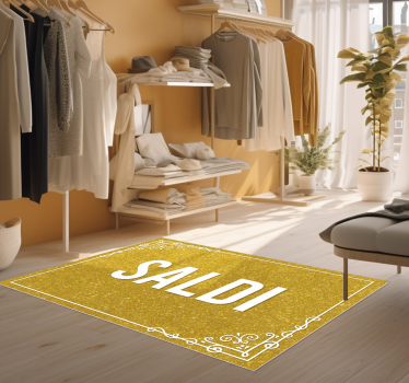 Tappeto in vinile rettangolare saldi effetto glitter dorato - TenStickers