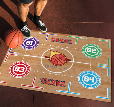 Tappetto in vinile rettangolo allenamento nel basket - TenStickers