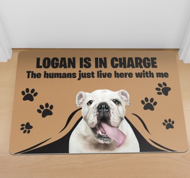 Passatoia in vinile ricezione Cane con foto personalizzata - TenStickers