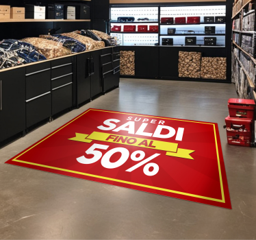 Tappeto in vinile rosso saldi sconto personalizzabile - TenStickers