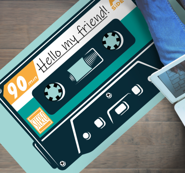 Tappeto in vinile stile retro/vintage Cassetta anni '80 con il tu - TenStickers