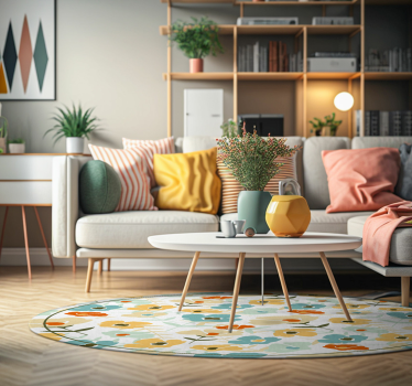Tappeto in vinile natura fiori ad acquerello - TenStickers