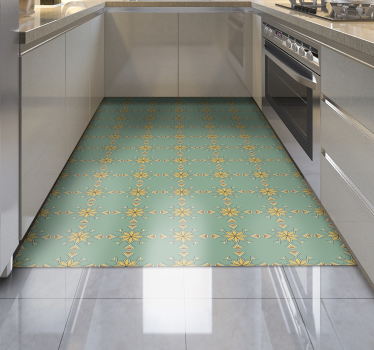 Tappeto pvc cucina disegno geometrico verde - TenStickers