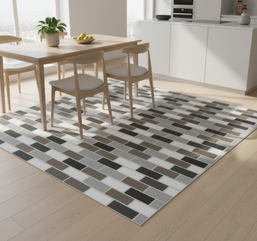 Tappeto pvc cucina bordure di piastrelle grigie - TenStickers