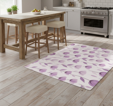 Tappeto pvc cucina design a fiori - TenStickers