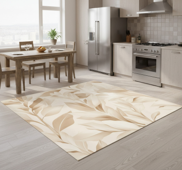 Tappeto pvc cucina design fogli beige - TenStickers