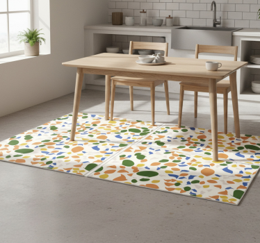 Tappeto pvc cucina effetto piastrelle terrazzo - TenStickers