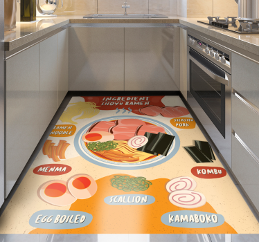 Tappeto pvc cucina esposizione degli ingredienti del ramen - TenStickers