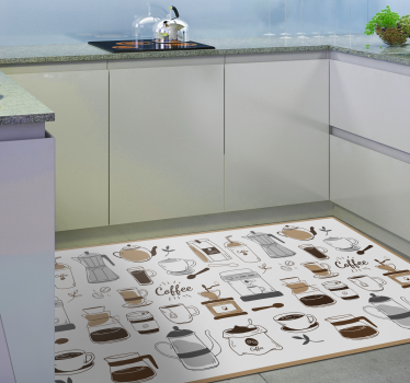 Tappeto pvc cucina essenziali per il caffè - TenStickers