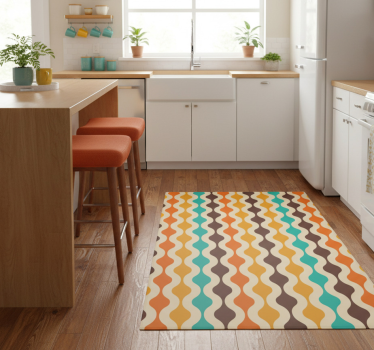 Tappeto pvc cucina geometrico retro anni 70 - TenStickers