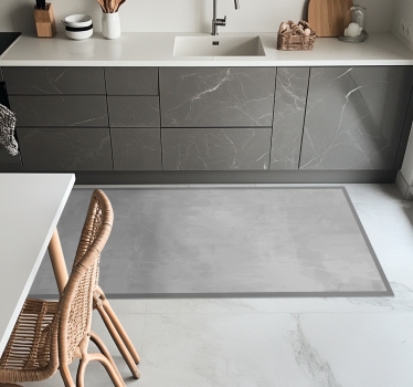 Tappeto in vinile cucina grigio liscio - TenStickers