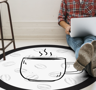 Tappeto pvc cucina illustrazione della tazza di caffè - TenStickers
