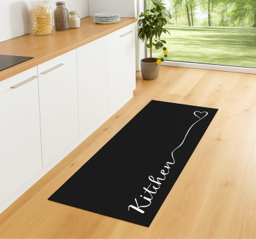 Tappeto pvc cucina lettera corsiva a forma di cuore - TenStickers
