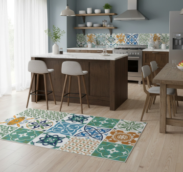 Tappeto pvc cucina mix di piastrelle in porcellana - TenStickers