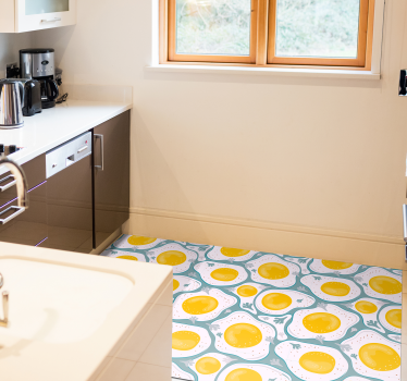 Tappeto pvc cucina modello di uovo soleggiato - TenStickers