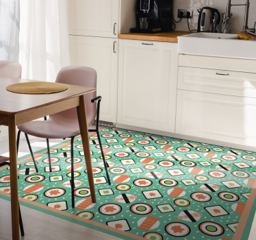 Tappeto pvc cucina motivi ispirati al sushi - TenStickers