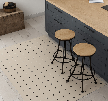 Tappeto pvc cucina motivo a pois beige - TenStickers