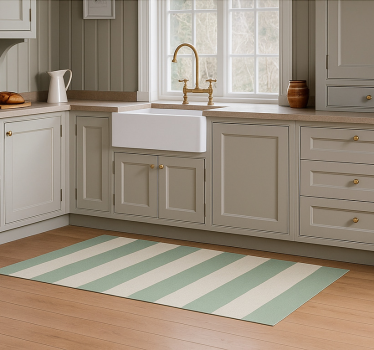 Tappeto pvc cucina motivo a strisce verdi - TenStickers
